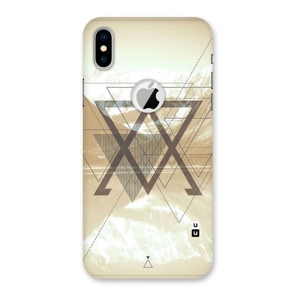 Beige View Back Case for iPhone XS Logo Cut