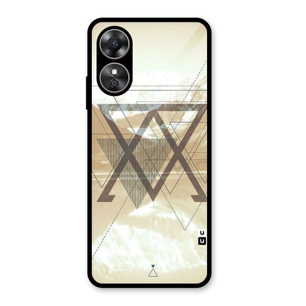 Beige View Glass Back Case for Oppo A17