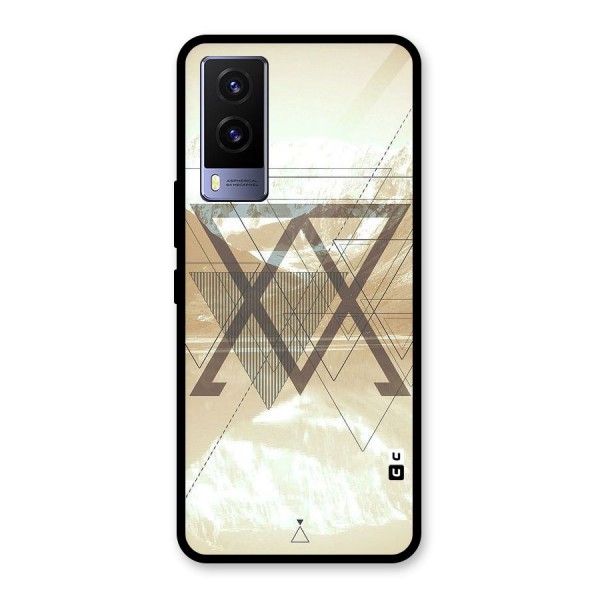 Beige View Glass Back Case for Vivo V21e 5G