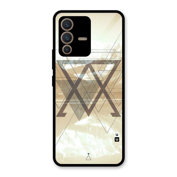 Beige View Glass Back Case for Vivo V23 5G