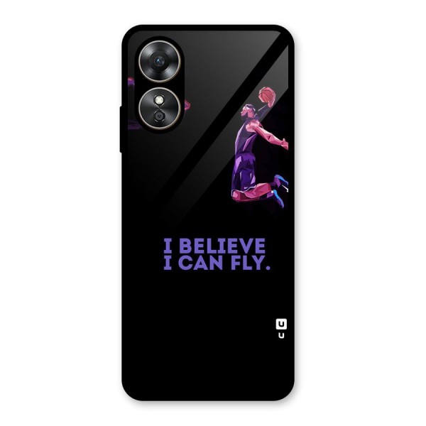 Believe And Fly Glass Back Case for Oppo A17