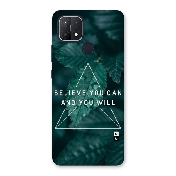 Believe You Can Motivation Back Case for Oppo A15s