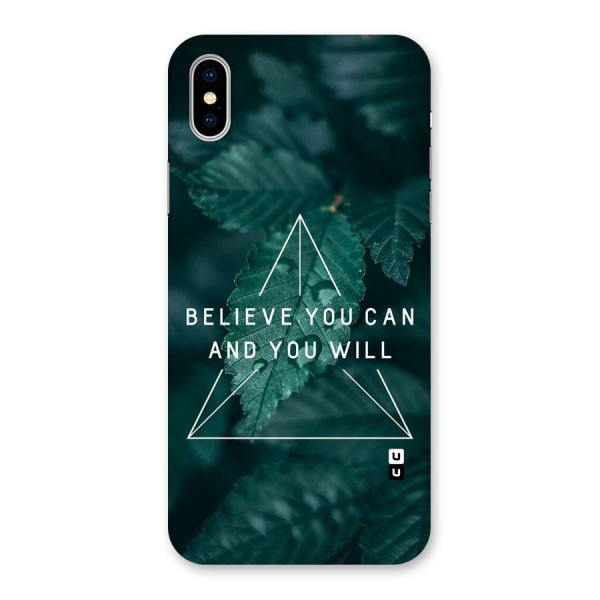 Believe You Can Motivation Back Case for iPhone XS