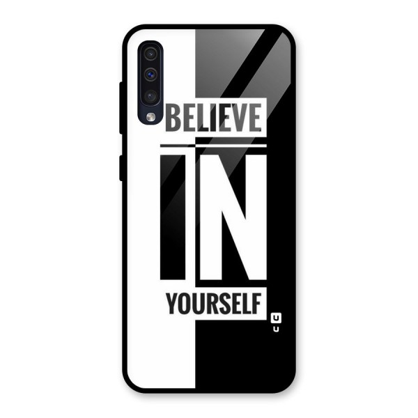 Believe Yourself Black Glass Back Case for Galaxy A50s