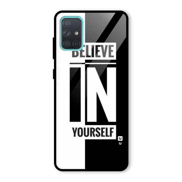 Believe Yourself Black Glass Back Case for Galaxy A71