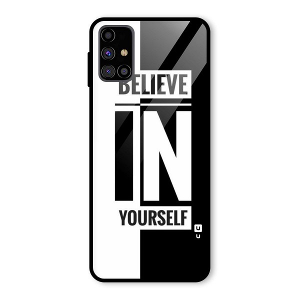 Believe Yourself Black Glass Back Case for Galaxy M31s