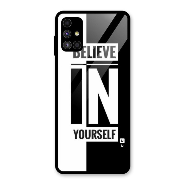 Believe Yourself Black Glass Back Case for Galaxy M51