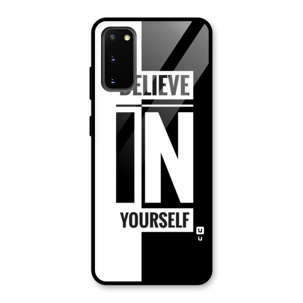 Believe Yourself Black Glass Back Case for Galaxy S20