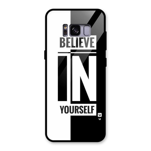 Believe Yourself Black Glass Back Case for Galaxy S8