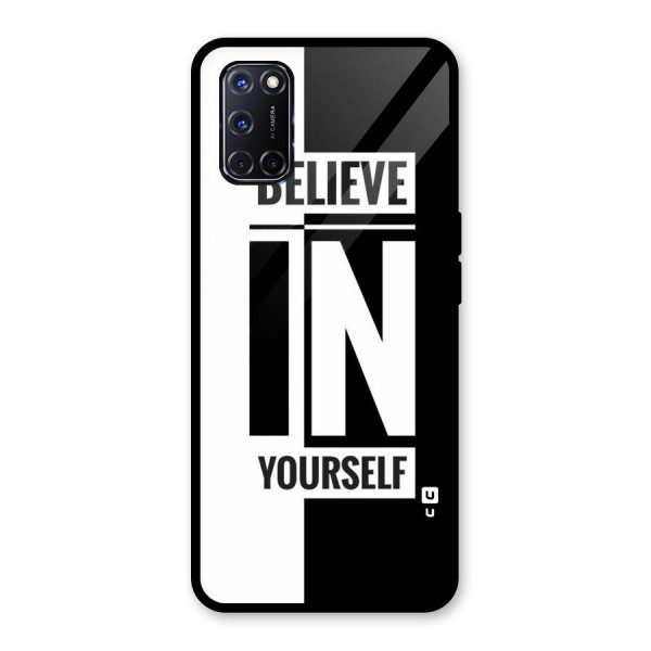 Believe Yourself Black Glass Back Case for Oppo A52