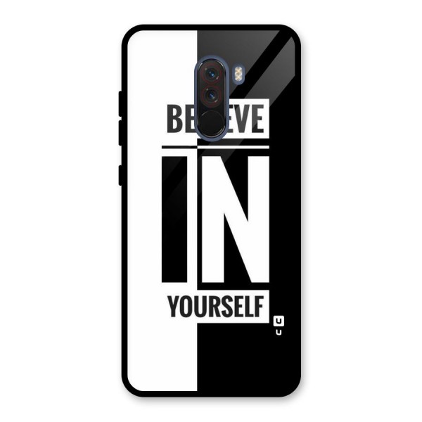 Believe Yourself Black Glass Back Case for Poco F1