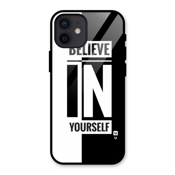 Believe Yourself Black Glass Back Case for iPhone 12