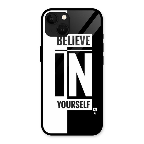 Believe Yourself Black Glass Back Case for iPhone 13