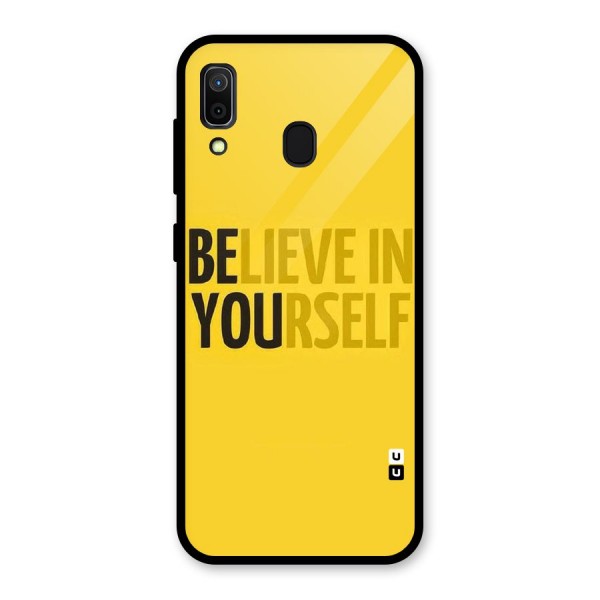 Believe Yourself Yellow Glass Back Case for Galaxy A30