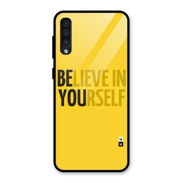 Believe Yourself Yellow Glass Back Case for Galaxy A50s