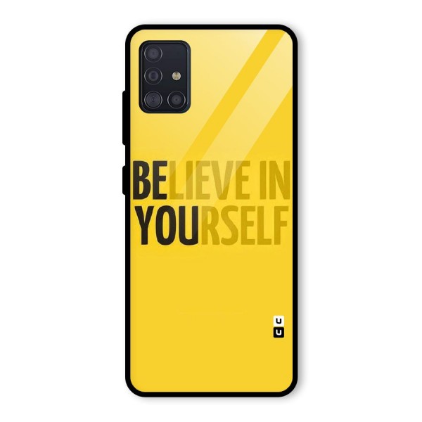 Believe Yourself Yellow Glass Back Case for Galaxy A51