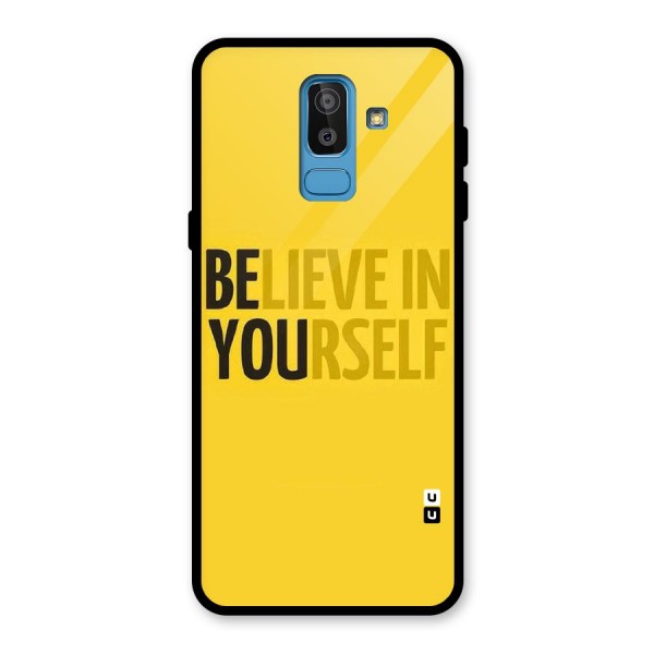 Believe Yourself Yellow Glass Back Case for Galaxy J8