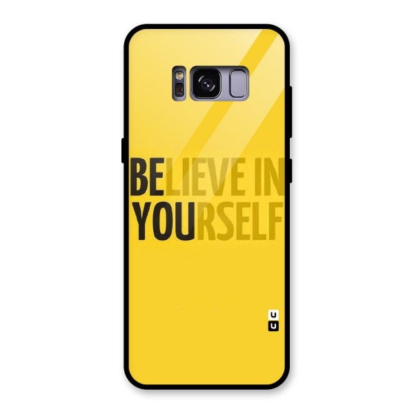 Believe Yourself Yellow Glass Back Case for Galaxy S8