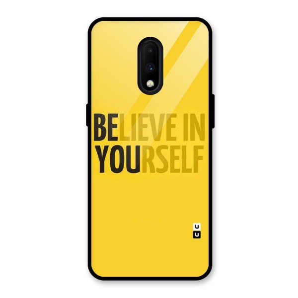 Believe Yourself Yellow Glass Back Case for OnePlus 7