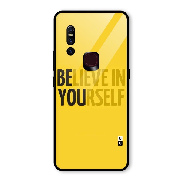 Believe Yourself Yellow Glass Back Case for Vivo V15