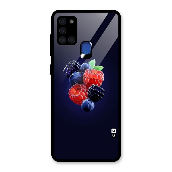 Berry Blast Glass Back Case for Galaxy A21s