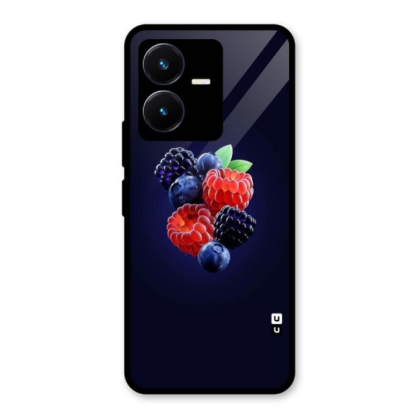 Berry Blast Glass Back Case for Vivo Y22