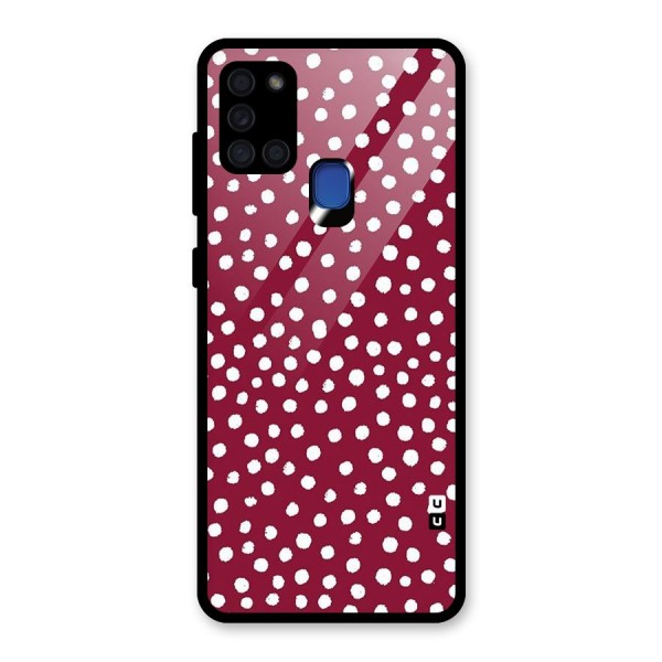 Best Dots Pattern Glass Back Case for Galaxy A21s