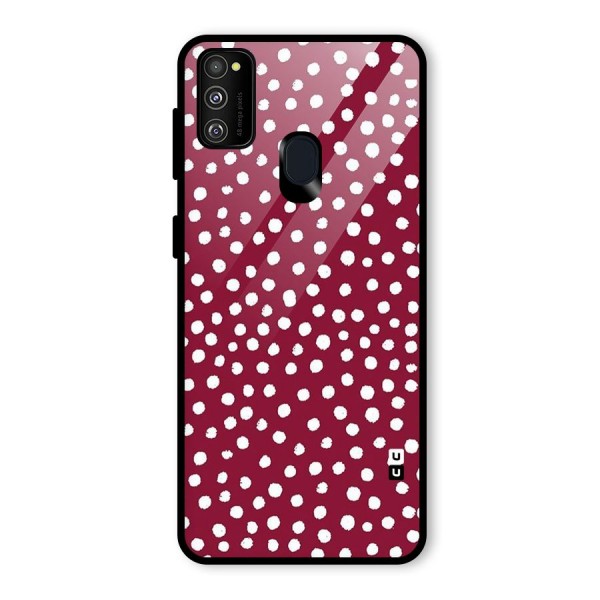 Best Dots Pattern Glass Back Case for Galaxy M21