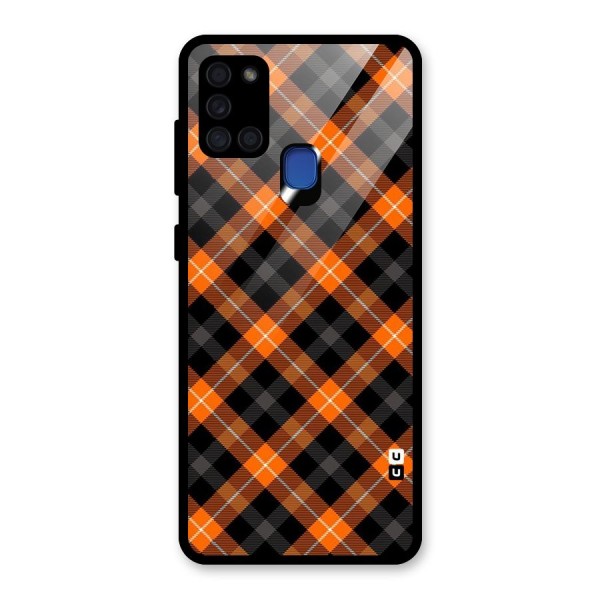 Best Textile Pattern Glass Back Case for Galaxy A21s