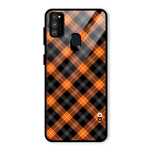 Best Textile Pattern Glass Back Case for Galaxy M21