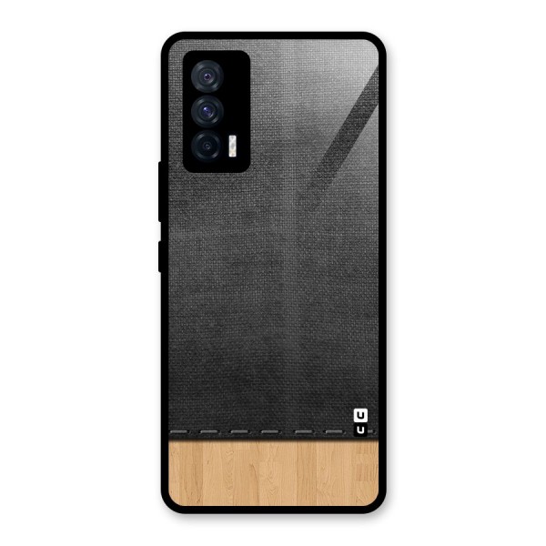 Bicolor Wood Texture Glass Back Case for Vivo iQOO 7 5G