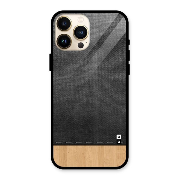 Bicolor Wood Texture Glass Back Case for iPhone 13 Pro Max