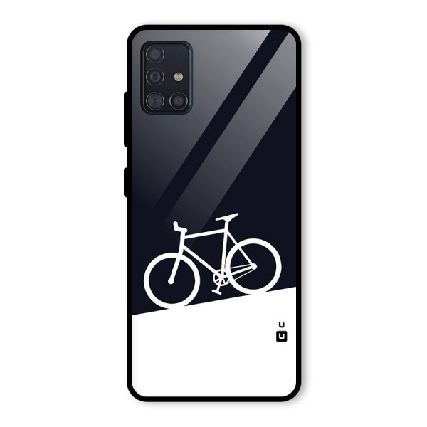 Bicycle Minimal Art Glass Back Case for Galaxy A51