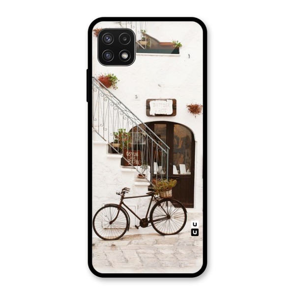 Bicycle Wall Glass Back Case for Galaxy A22 5G