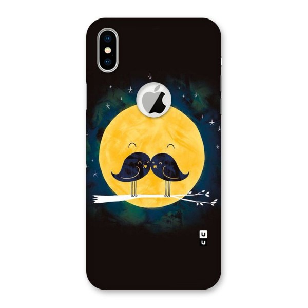 Bird Moustache Back Case for iPhone XS Logo Cut