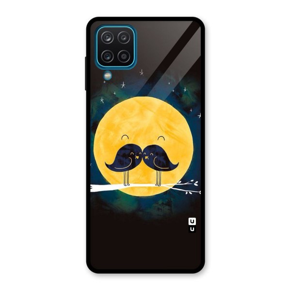 Bird Moustache Glass Back Case for Galaxy A12