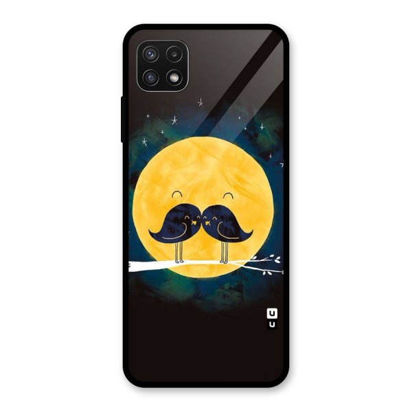 Bird Moustache Glass Back Case for Galaxy A22 5G