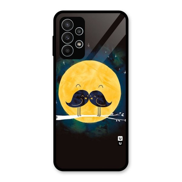 Bird Moustache Glass Back Case for Galaxy A23