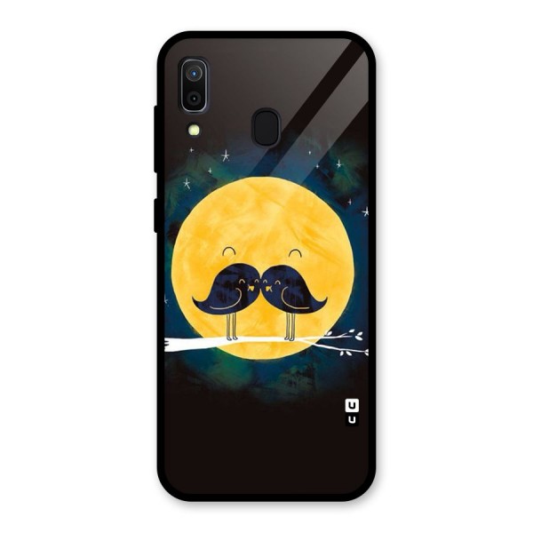 Bird Moustache Glass Back Case for Galaxy A30