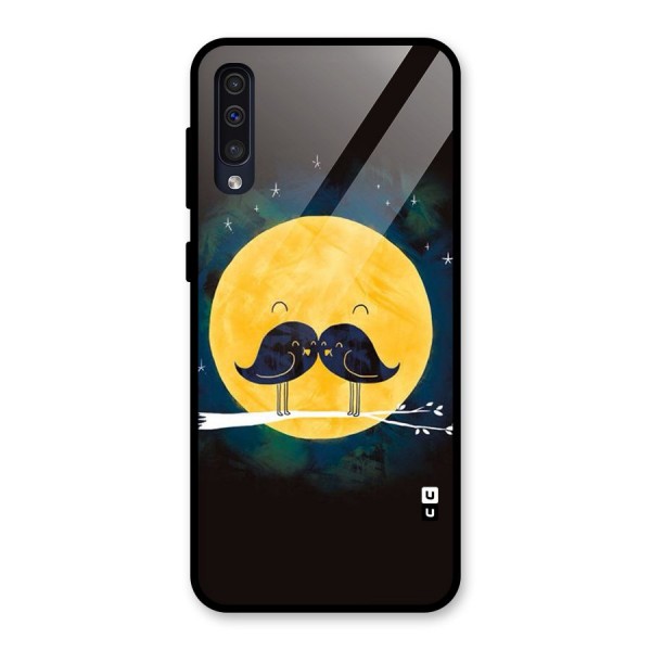 Bird Moustache Glass Back Case for Galaxy A50s