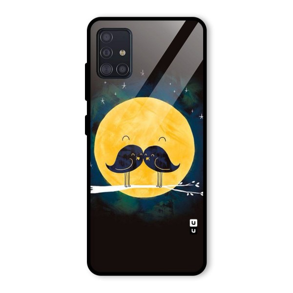 Bird Moustache Glass Back Case for Galaxy A51