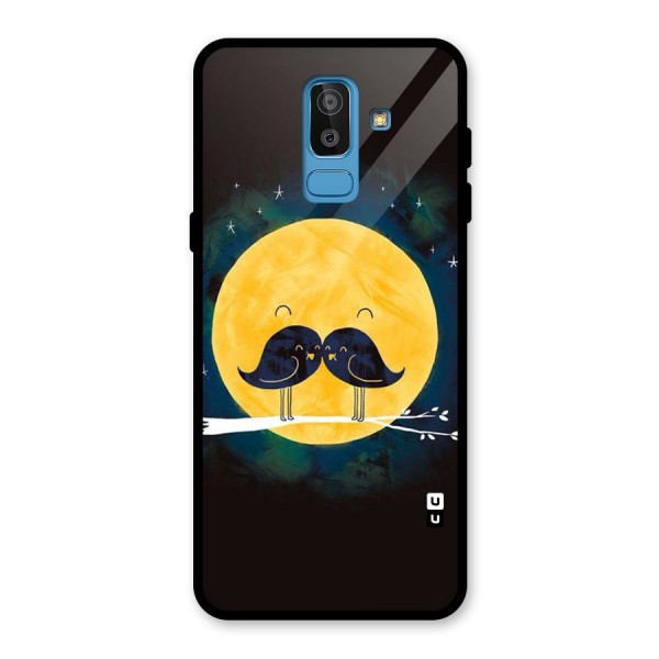 Bird Moustache Glass Back Case for Galaxy J8