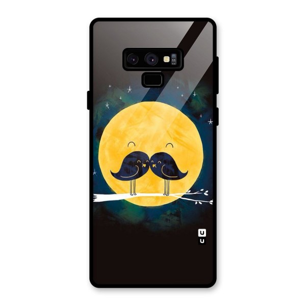 Bird Moustache Glass Back Case for Galaxy Note 9