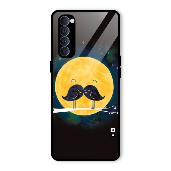 Bird Moustache Glass Back Case for Oppo Reno4 Pro