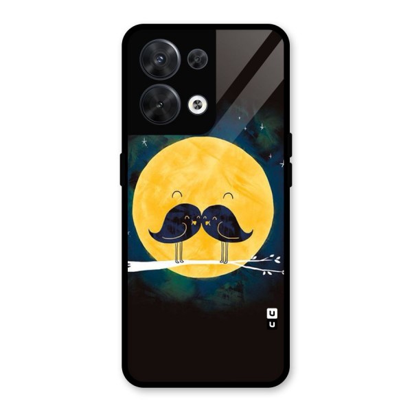 Bird Moustache Glass Back Case for Oppo Reno8 5G