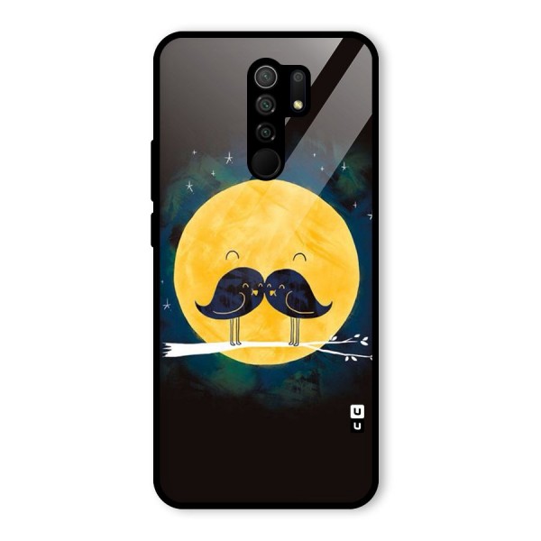 Bird Moustache Glass Back Case for Redmi 9 Prime