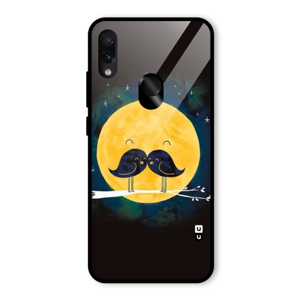 Bird Moustache Glass Back Case for Redmi Note 7