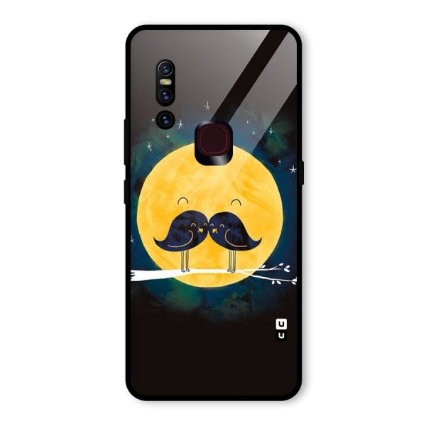 Bird Moustache Glass Back Case for Vivo V15