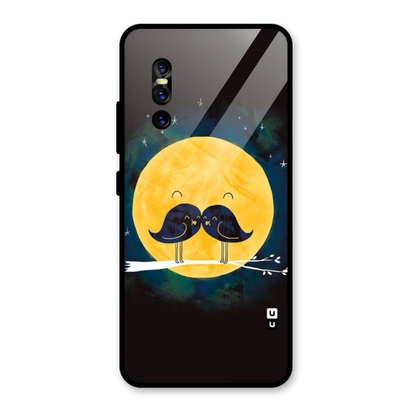 Bird Moustache Glass Back Case for Vivo V15 Pro