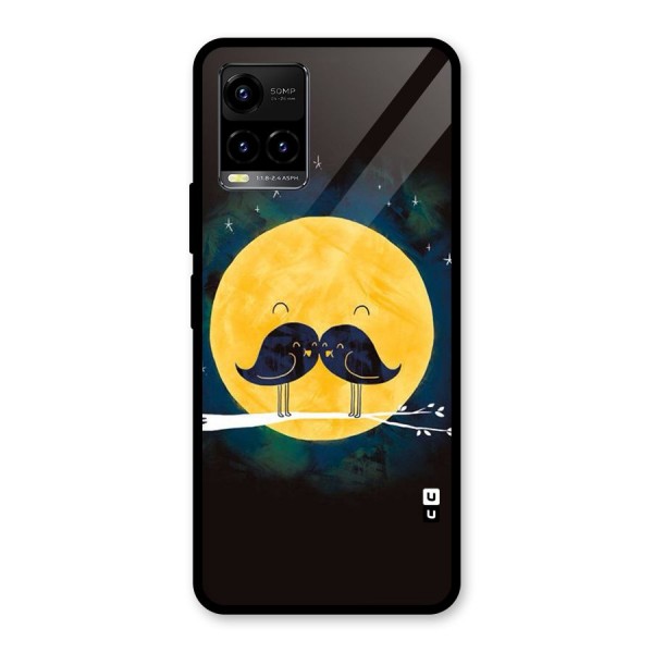 Bird Moustache Glass Back Case for Vivo Y21 2021